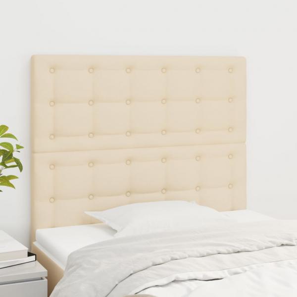 ARDEBO.de - Kopfteile 2 Stk. Creme 80x5x78/88 cm Stoff