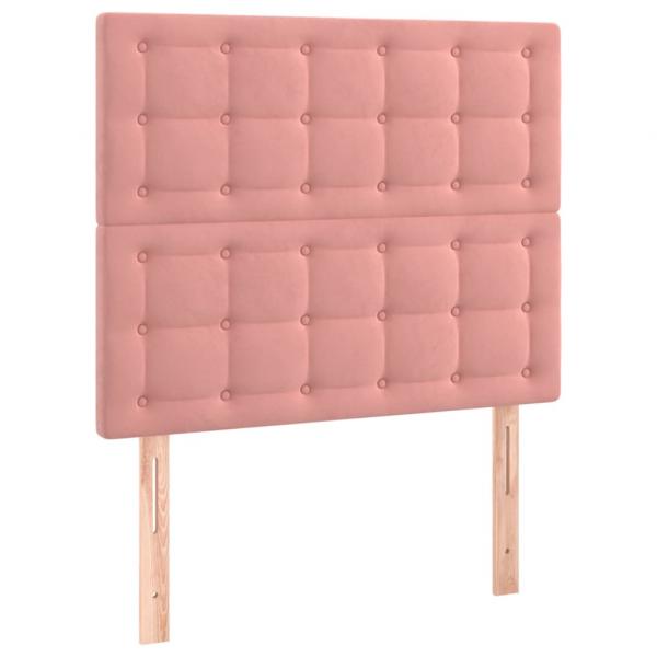 Kopfteile 2 Stk. Rosa 90x5x78/88 cm Samt