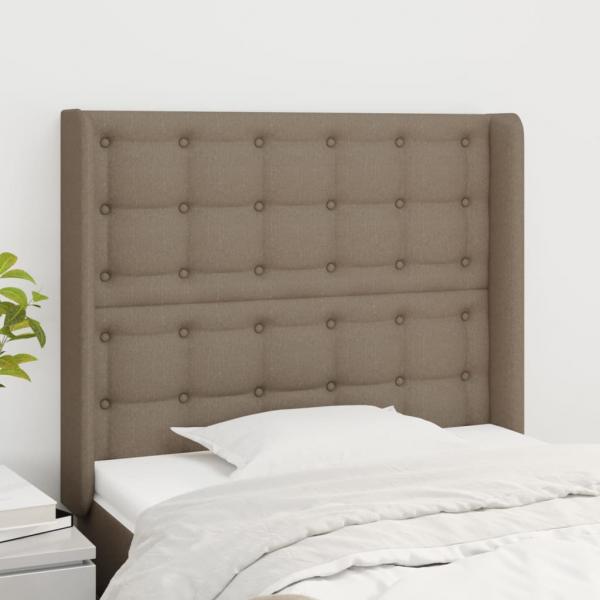 ARDEBO.de - Kopfteil mit Ohren Taupe 83x16x118/128 cm Stoff