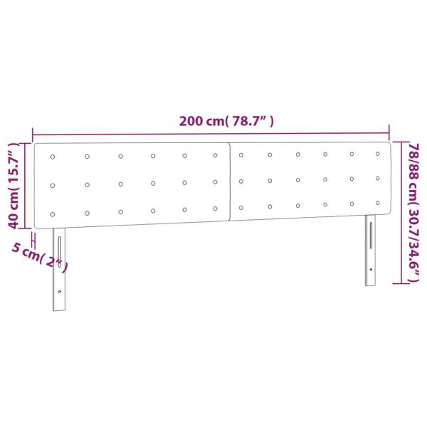 LED Kopfteil Cappuccino-Braun 200x5x78/88 cm Kunstleder