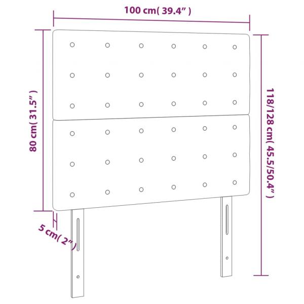 LED Kopfteil Cappuccino-Braun 100x5x118/128cm Kunstleder