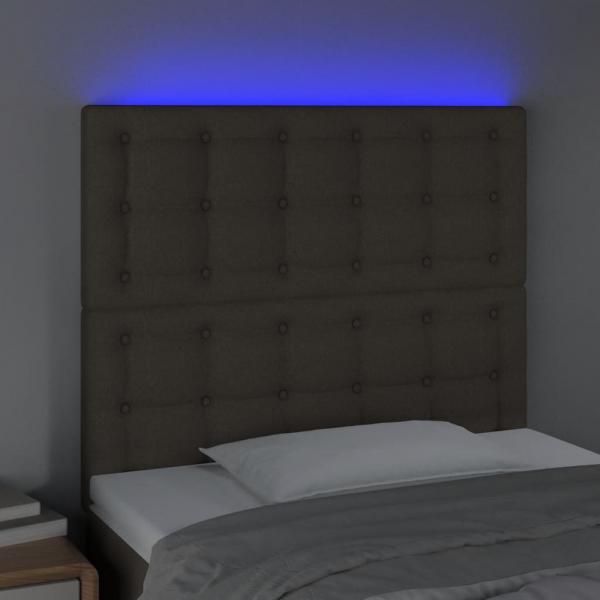 LED Kopfteil Taupe 80x5x118/128 cm Stoff