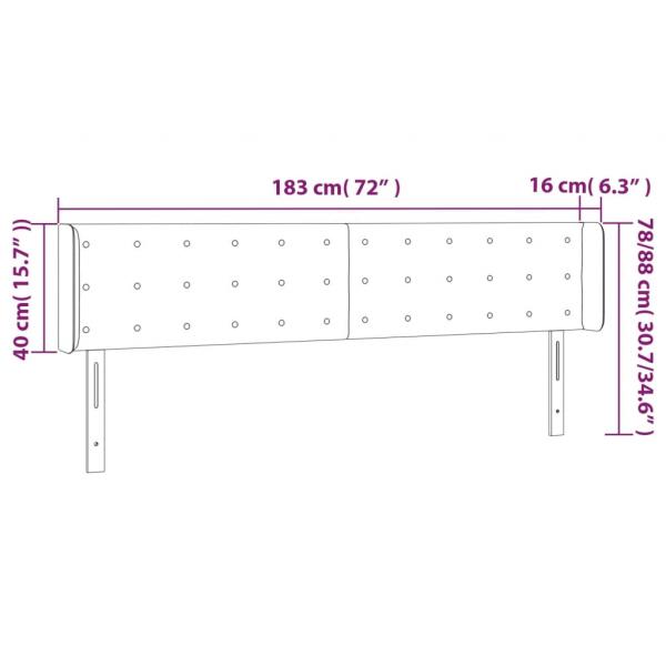 LED Kopfteil Taupe 183x16x78/88 cm Stoff