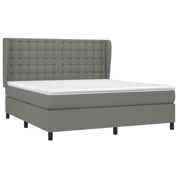 Boxspringbett mit Matratze Dunkelgrau 160x200 cm Stoff