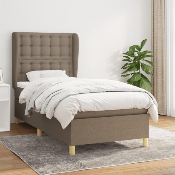 ARDEBO.de - Boxspringbett mit Matratze Taupe 80x200 cm Stoff