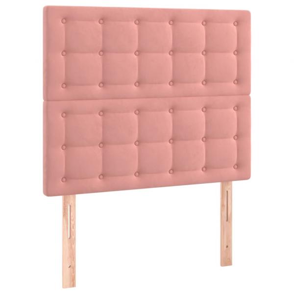 Boxspringbett mit Matratze Rosa 90x190 cm Samt