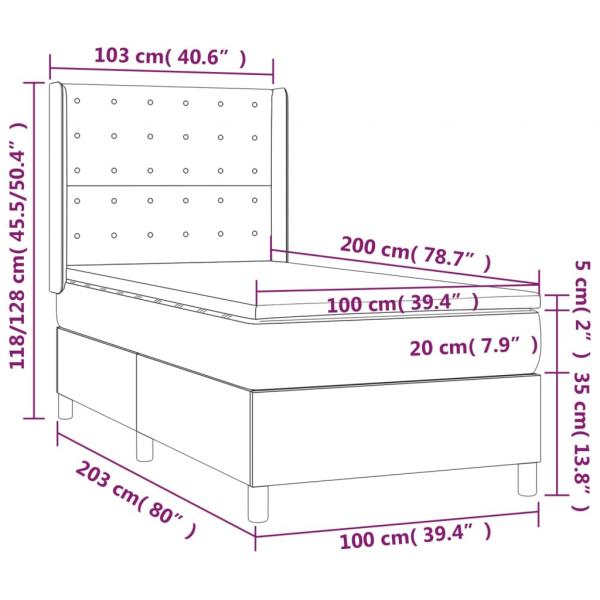 Boxspringbett mit Matratze Schwarz 100x200 cm Stoff