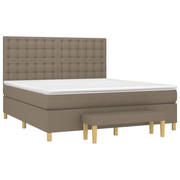 Boxspringbett mit Matratze Taupe 180x200 cm Stoff