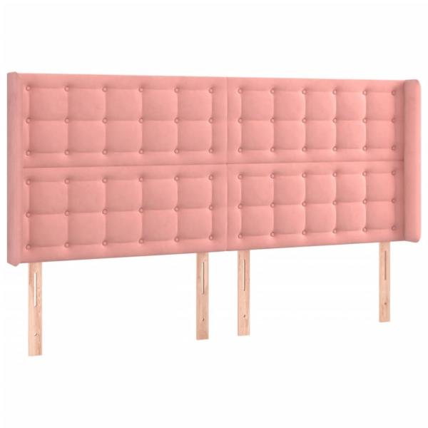 Boxspringbett mit Matratze & LED Rosa 180x200 cm Samt