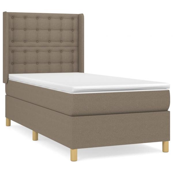 Boxspringbett mit Matratze Taupe 90x190 cm Stoff