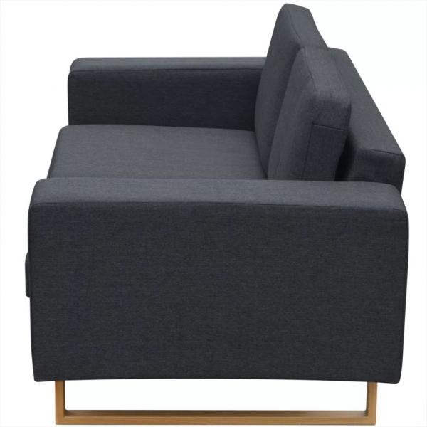 2-Sitzer und 3-Sitzer Sofa Set Dunkelgrau