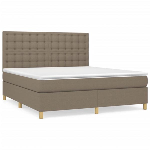 Boxspringbett mit Matratze Taupe 180x200 cm Stoff