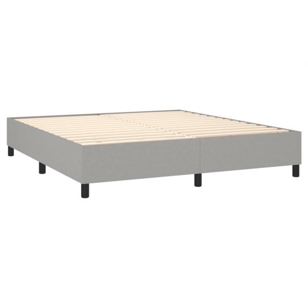 Boxspringbett mit Matratze Hellgrau 160x200 cm Stoff 