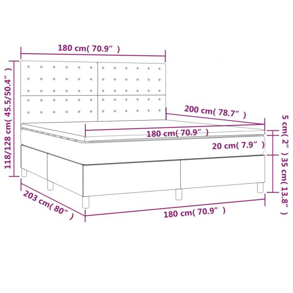 Boxspringbett mit Matratze Rosa 180x200 cm Samt