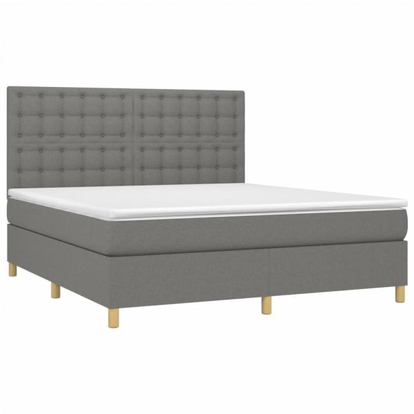 Boxspringbett mit Matratze Dunkelgrau 160x200 cm Stoff