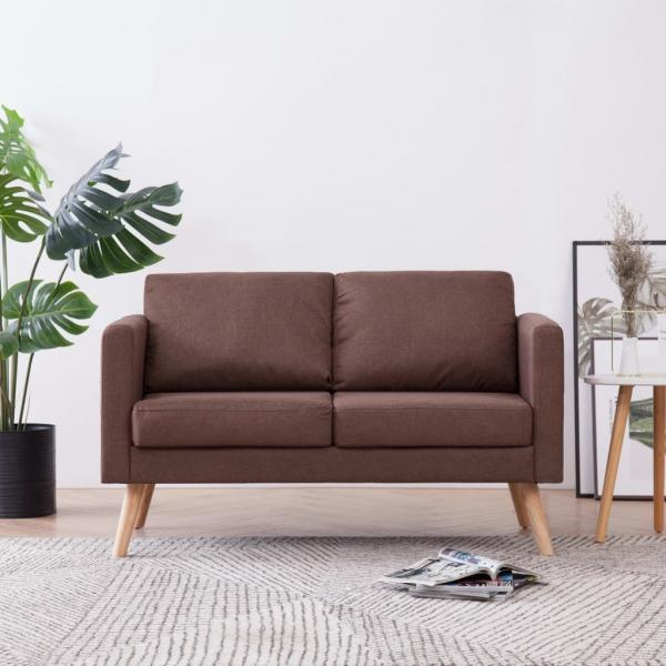 ARDEBO.de - 2-Sitzer-Sofa Stoff Braun