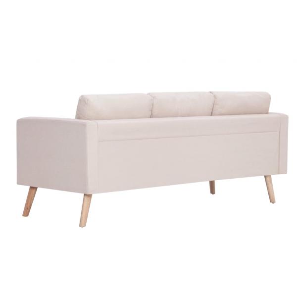 3-Sitzer-Sofa Stoff Cremeweiß