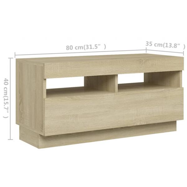 TV-Schrank mit LED-Leuchten Sonoma-Eiche 180x35x40 cm