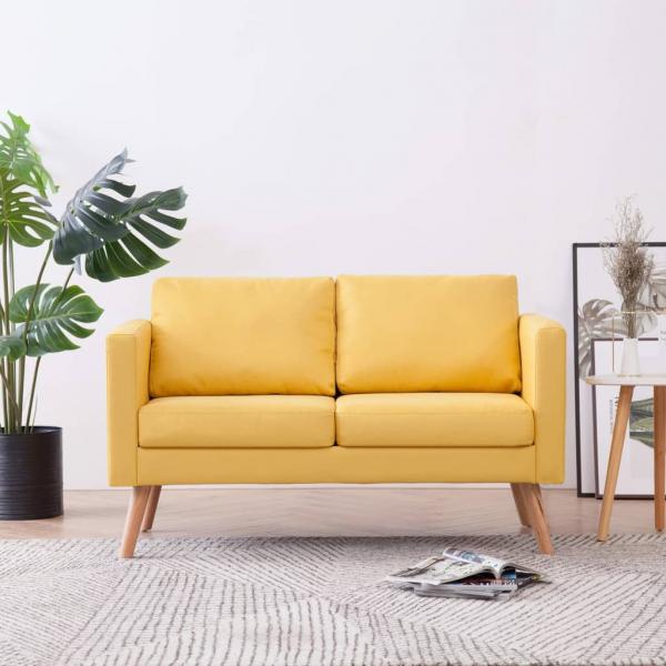 ARDEBO.de - 2-Sitzer-Sofa Stoff Gelb