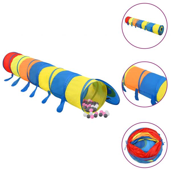 ARDEBO.de - Spieltunnel mit 250 Bällen Mehrfarbig 245 cm Polyester