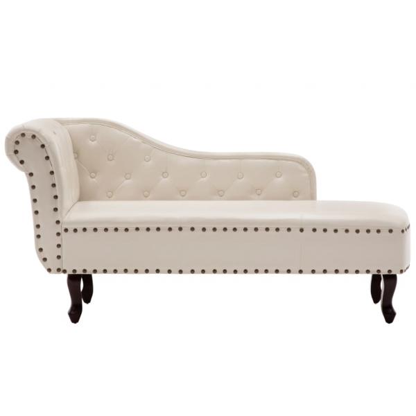 Chaiselongue Creme Kunstleder 