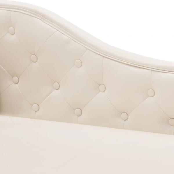 Chaiselongue Creme Kunstleder 