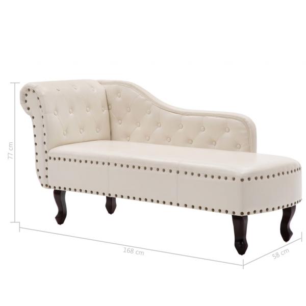 Chaiselongue Creme Kunstleder 