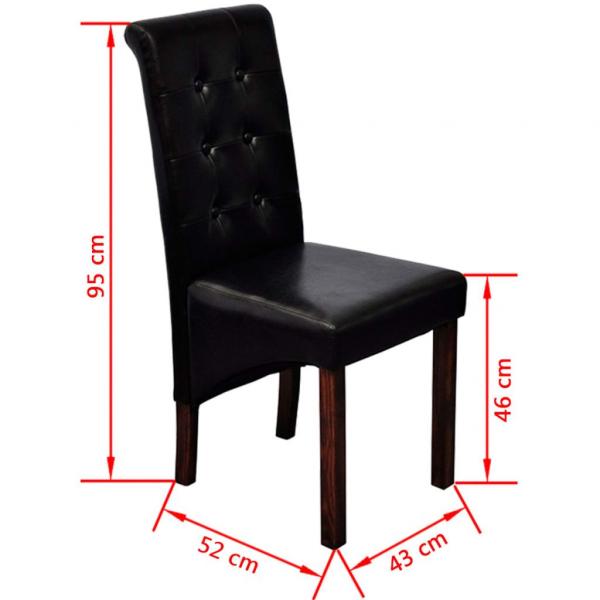  Esszimmerstühle 6 Stk. Schwarz Kunstleder