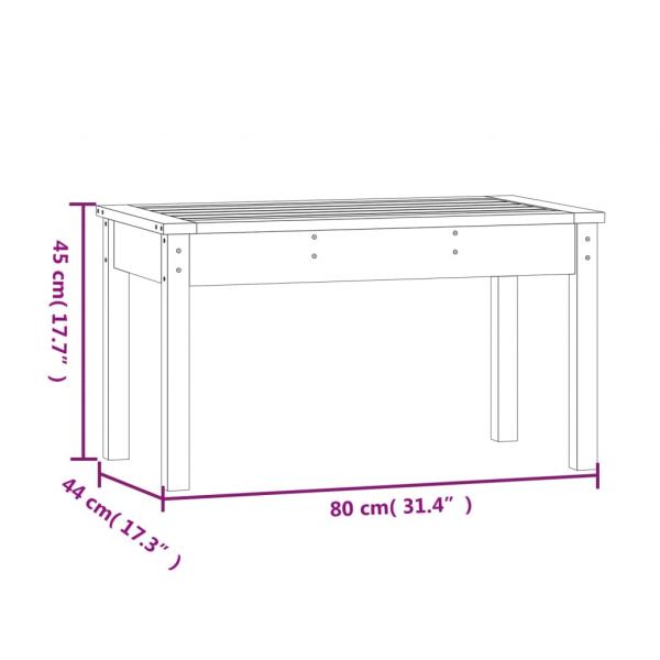 Gartenbank Grau 80x44x45 cm Massivholz Kiefer