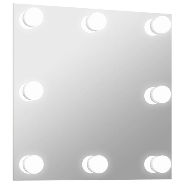 Wandspiegel mit LED-Beleuchtung Quadratisch Glas 