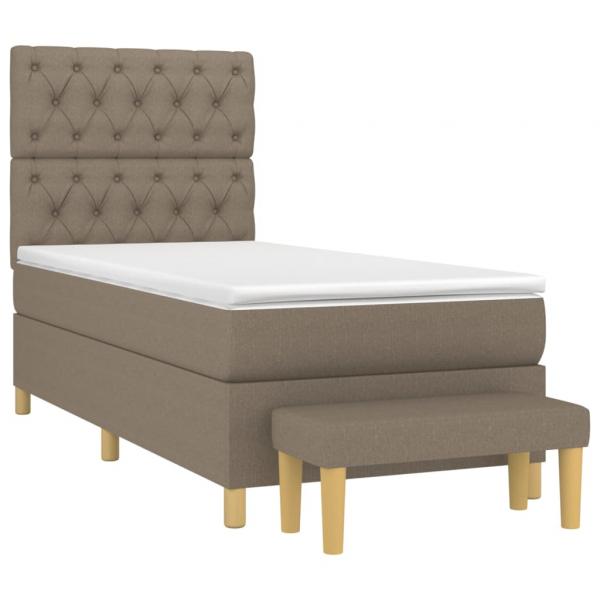 Boxspringbett mit Matratze Taupe 80x200 cm Stoff