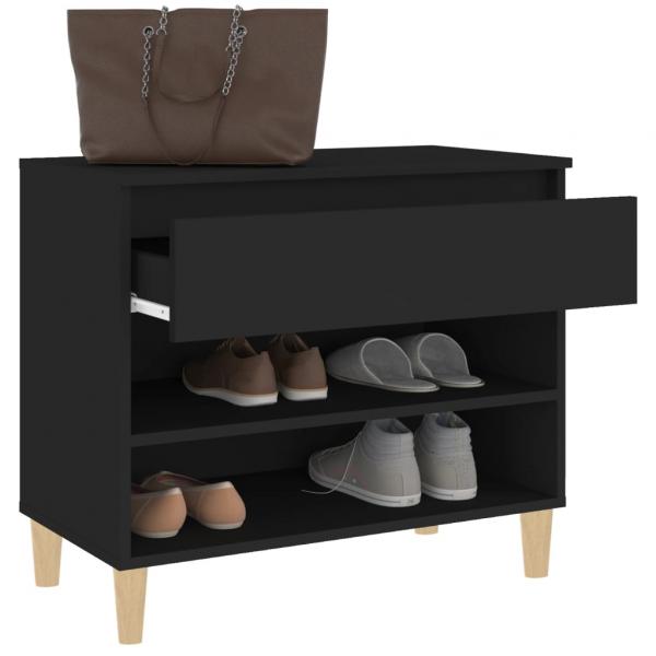 Schuhregal Schwarz 70x36x60 cm Holzwerkstoff