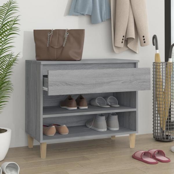 Schuhregal Grau Sonoma 70x36x60 cm Holzwerkstoff