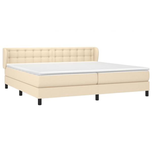 Boxspringbett mit Matratze Creme 200x200 cm Stoff