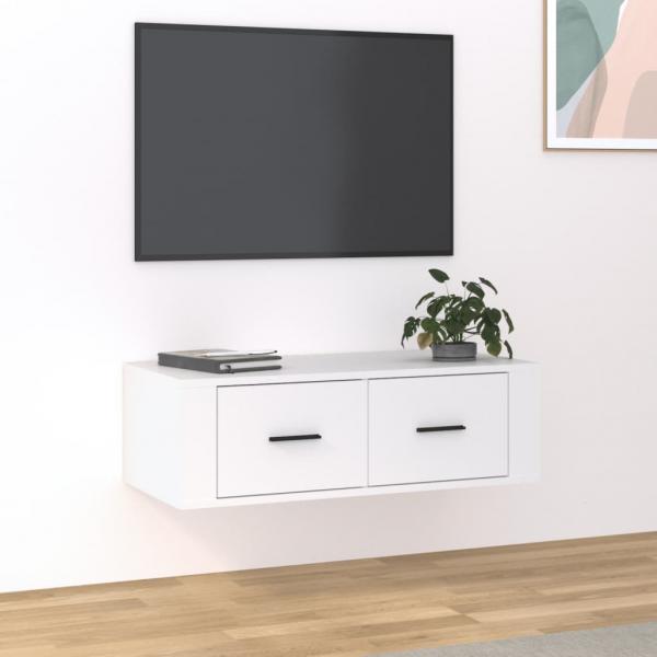 ARDEBO.de - TV-Wandschrank Weiß 80x36x25 cm Holzwerkstoff