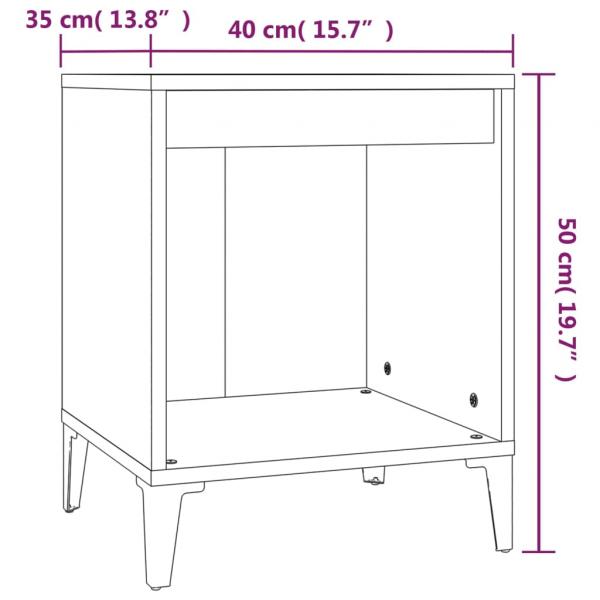 Nachttische 2 Stk. Grau Sonoma 40x35x50 cm