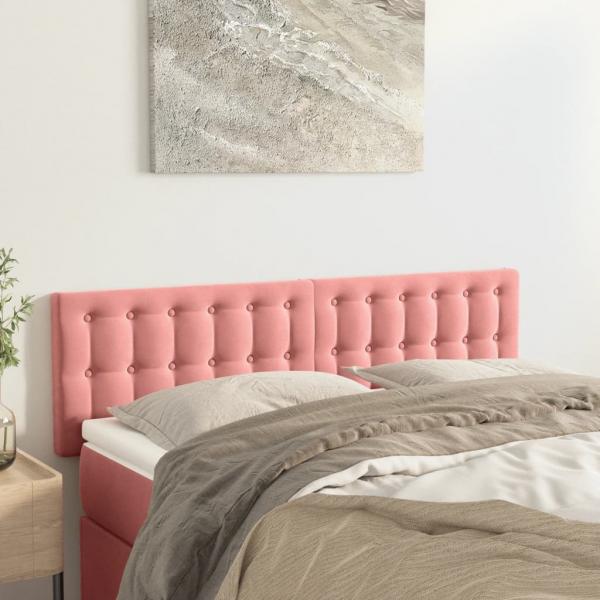 Kopfteile 2 Stk. Rosa 72x5x78/88 cm Samt