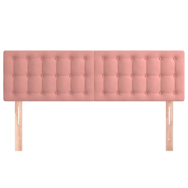 Kopfteile 2 Stk. Rosa 72x5x78/88 cm Samt