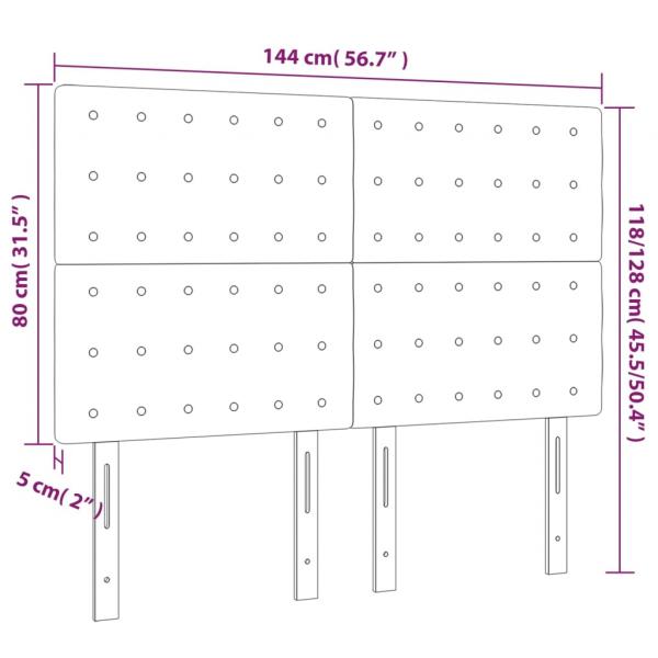 Kopfteile 4 Stk. Schwarz 72x5x78/88 cm Samt