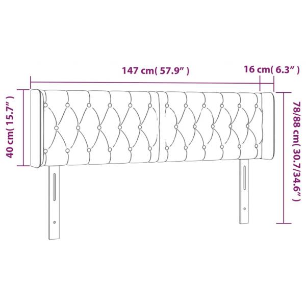 Kopfteil mit Ohren Rosa 147x16x78/88 cm Samt