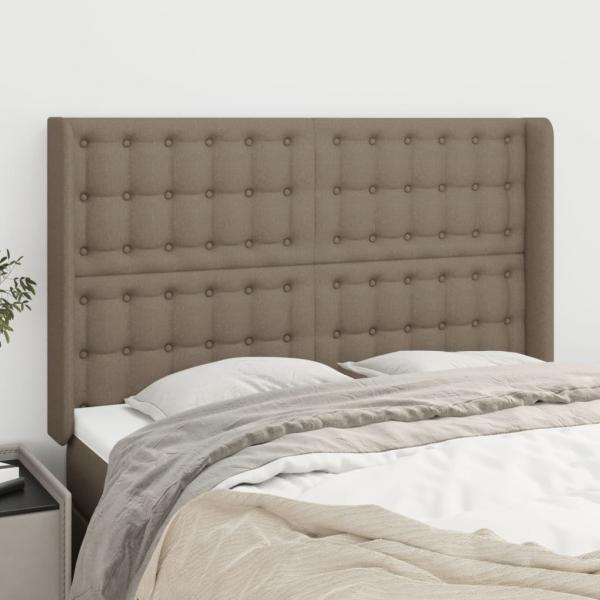 ARDEBO.de - Kopfteil mit Ohren Taupe 147x16x118/128 cm Stoff