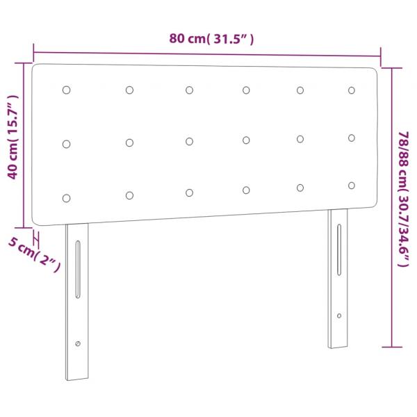 LED Kopfteil Creme 80x5x78/88 cm Kunstleder