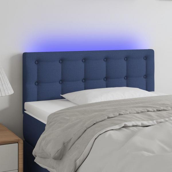 ARDEBO.de - LED Kopfteil Blau 90x5x78/88 cm Stoff