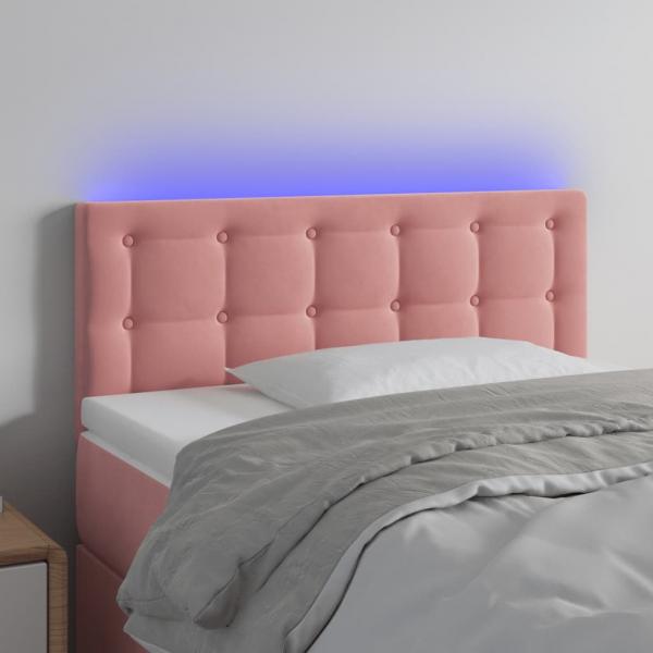 ARDEBO.de - LED Kopfteil Rosa 90x5x78/88 cm Samt