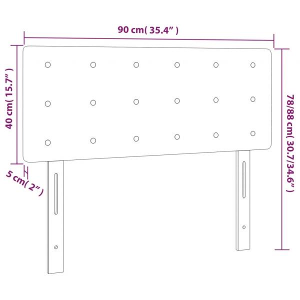 LED Kopfteil Rosa 90x5x78/88 cm Samt