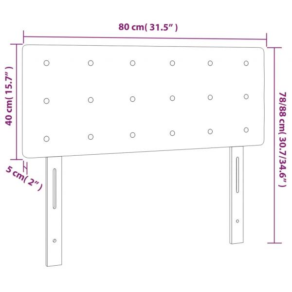 LED Kopfteil Dunkelgrün 80x5x78/88 cm Samt