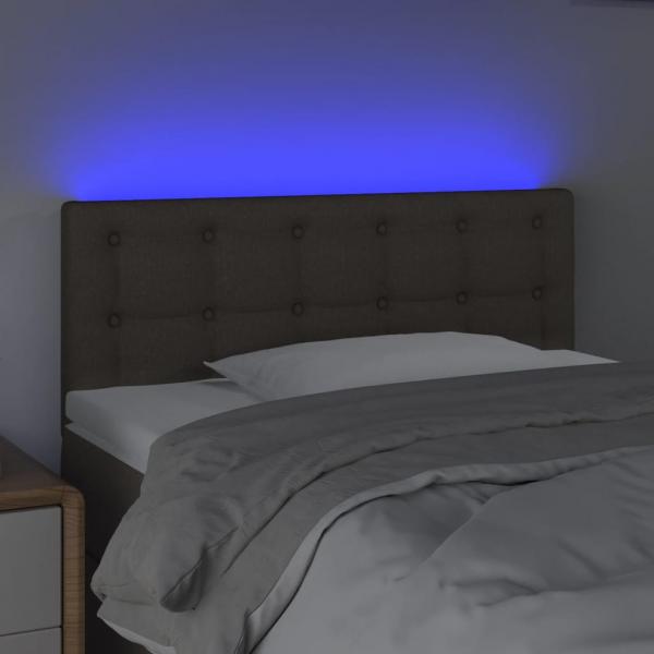 LED Kopfteil Taupe 90x5x78/88 cm Stoff