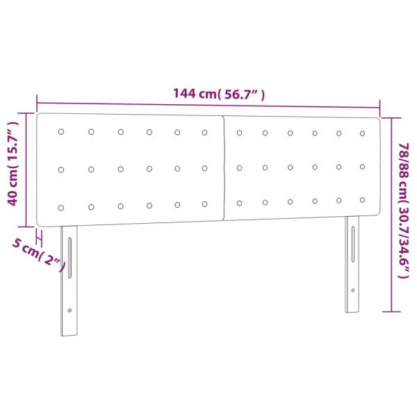 LED Kopfteil Blau 144x5x78/88 cm Stoff