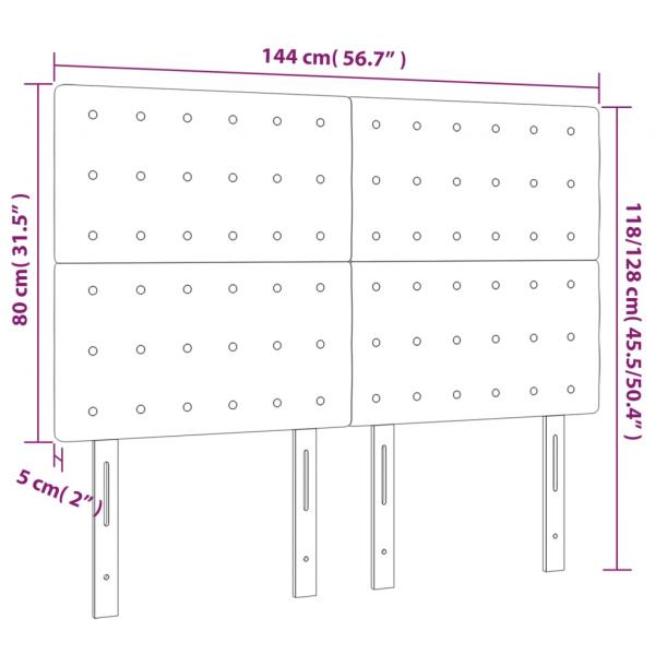 LED Kopfteil Dunkelblau 144x5x118/128 cm Samt