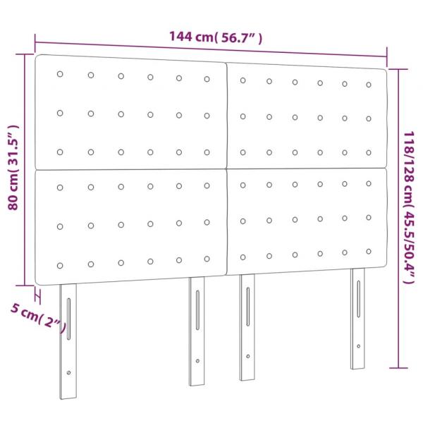 LED Kopfteil Schwarz 144x5x118/128 cm Samt